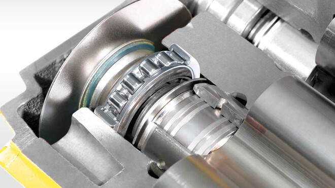 非常に耐久性の高いベアリングを備えたKAESERローブ式ロータリーブロワー。（ルーツブロワー）