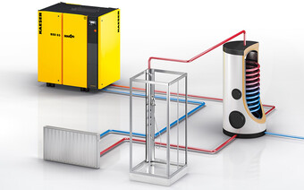 温水生成システムに排熱再利用を取り入れる